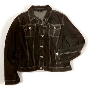 Women’s Baccini Black Stretch Denim Jacket - XL EUC